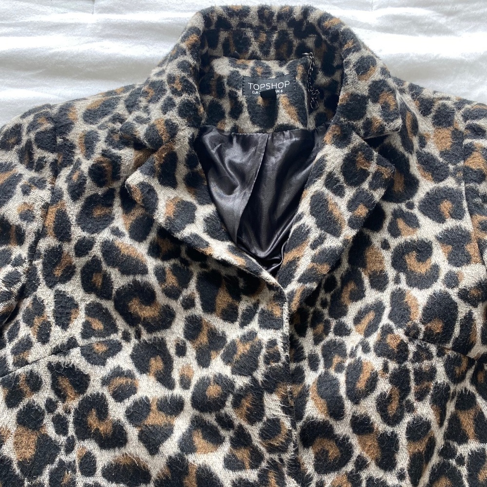 Topshop Coat Leopard Print